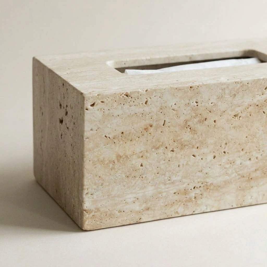 Natural Travertine Tissue Box Cover